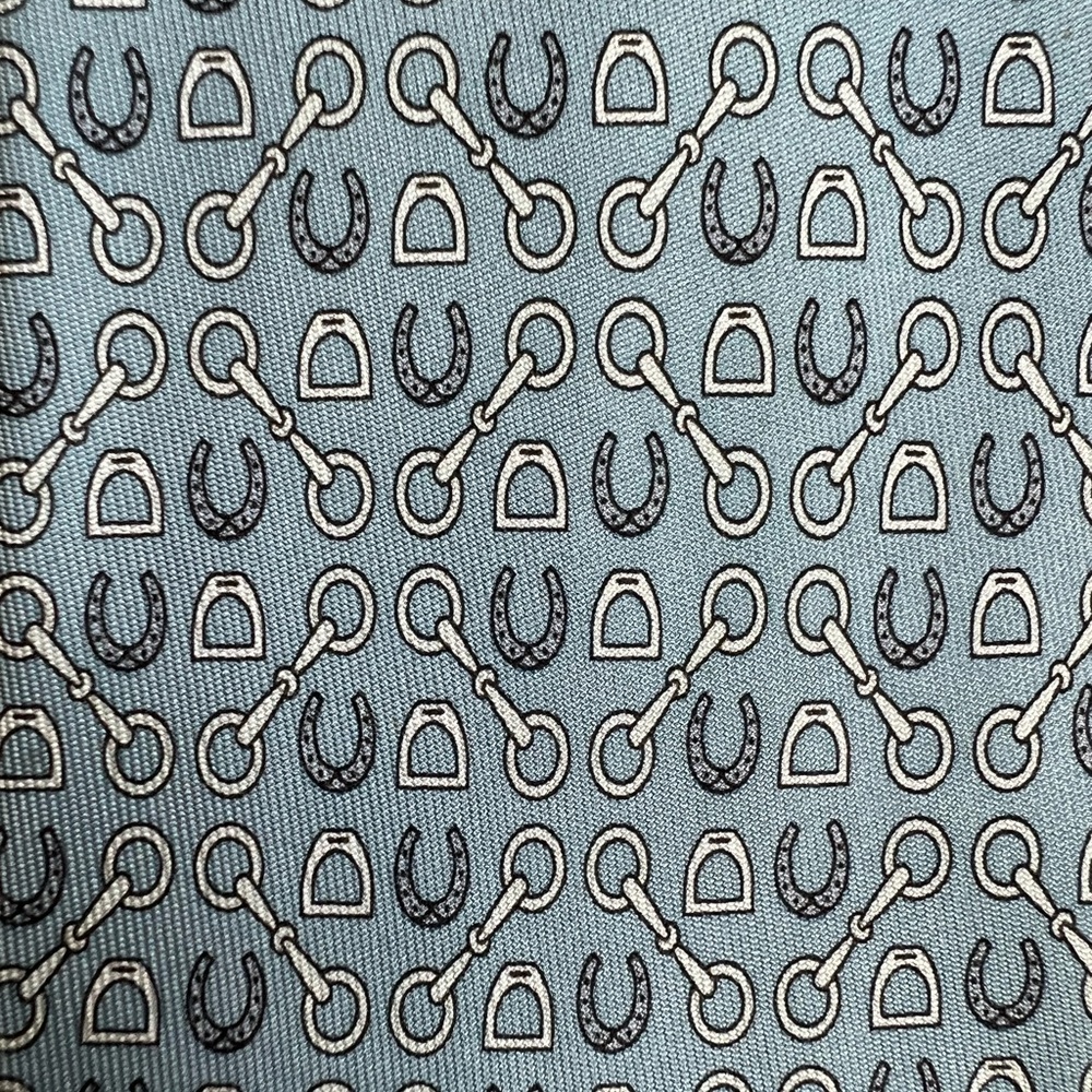 ISO Hermes twilly, blue with horseshoes
